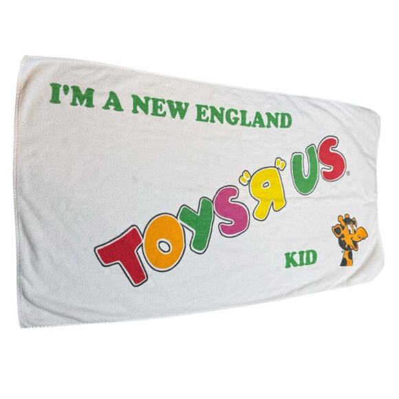 Vintage 1990's I'm A New England Toys R Us Kid Geoffrey The Giraffe Cotton Towel - Picture 1 of 6